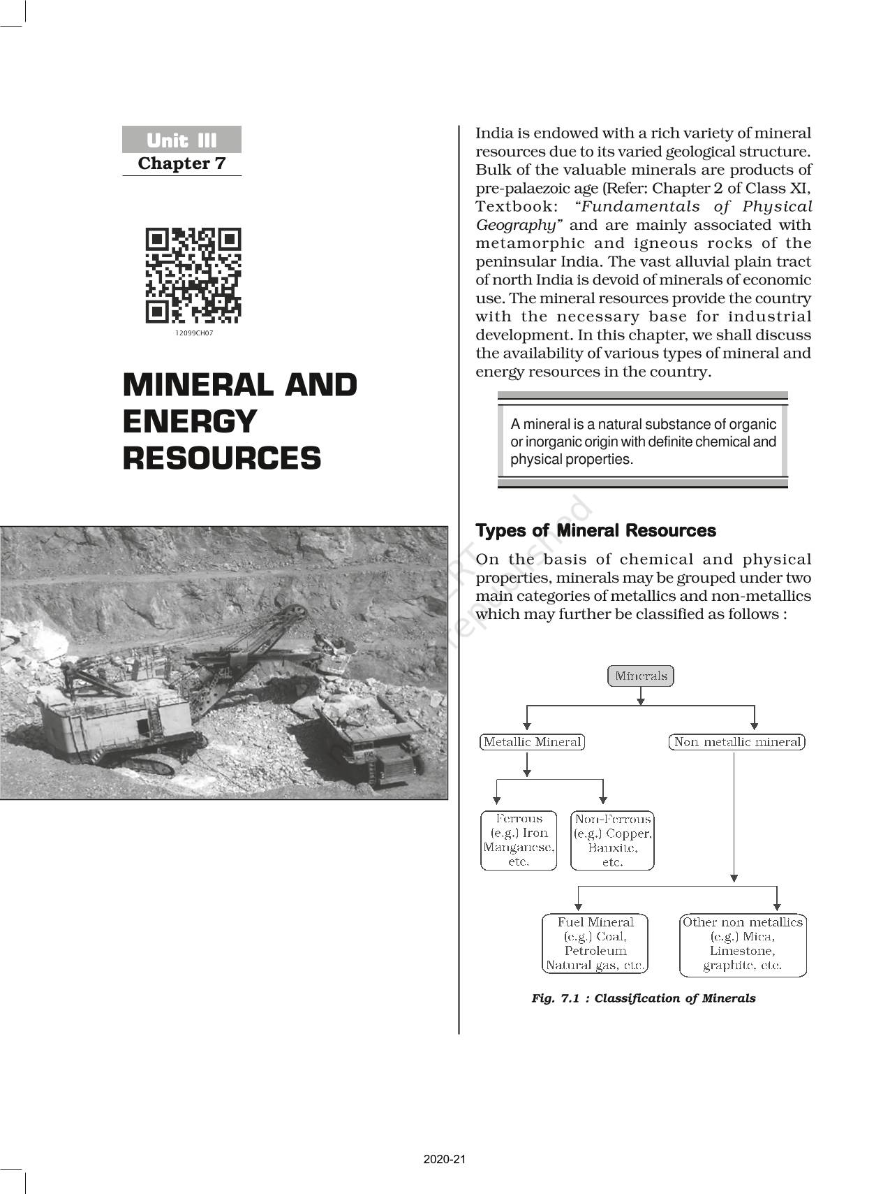 Mineral And Energy Resources - NCERT Book Of Class 12 India People And ...